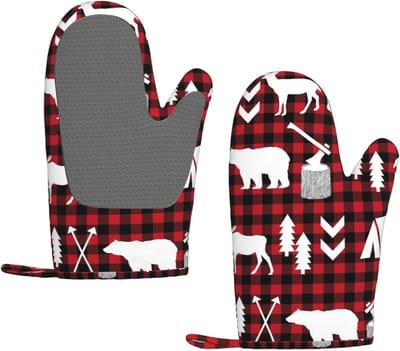 Ovenwanten Set - Keukenhandschoenen - Veilig Koken - Hittebestendig tot 260°C - 28x18 cm - Zwart