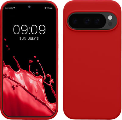 kwmobile telefoonhoesje geschikt voor Google Pixel 10 / Pixel 10 Pro - Hoesje met siliconen coating - Smartphone case in klassiek rood