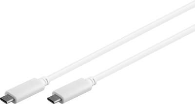USB-C naar USB-C kabel - USB3.0 - tot 20V/3A / wit - 0,50 meter