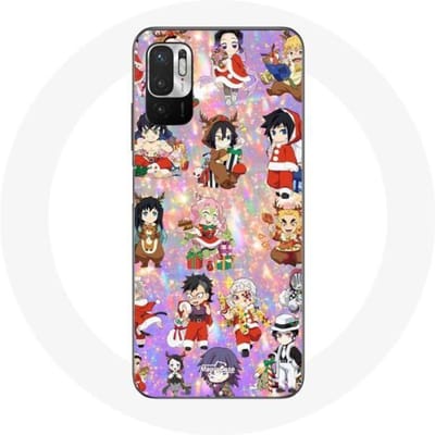 Coque pour Xiaomi Redmi Note 10 5G Demon slayer merry christmas affiche le cadeau de noël