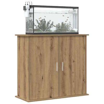 vidaXL - Aquariumstandaard - Artisan - Eikenhout - 81x36x73 - cm - Bewerkt - Hout
