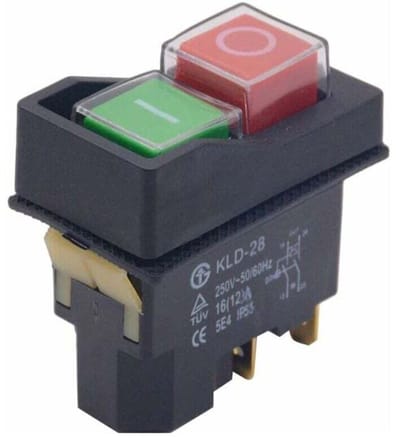 Waterdichte magnetische schakelaar, 5-polige aan/uit-knop, 250V 16A start/stop-schakelaar voor werktuigmachines.