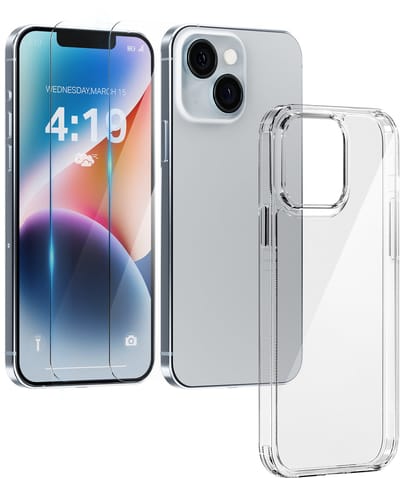 My Case hoesje geschikt voor iPhone 13/14 transparant shock proof hoes - 2x screenprotector