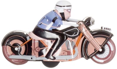 Blikken Motorfiets - Smart Moves - Bruin - Handgemaakt - Collectors item - Draait rondjes