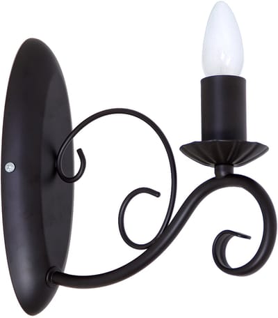 Licht-Erlebnisse - Mauro - Wandlamp - E14 - van - Metaal - in - Zwart