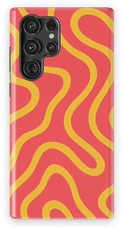 DripCase Curvy Lines Hoesje Samsung Galaxy S22 Ultra | Backcover met Mag | Design Tough Case Samsung Galaxy S22 Ultra Sunburst Drift