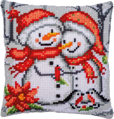Vervaco - Kruissteekkussen kit - 40 x 40cm - Kerst - Sneeuwmannen - PN-0199262