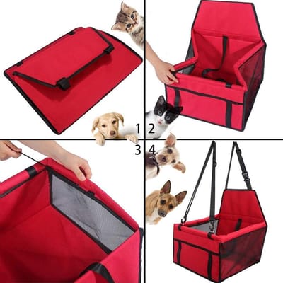IBBO® - Opvouwbare autostoel hond - Inclusief 5 rollen poepzaken GRATIS - Luxe autozitje - Hondenzitje - Honden autostoel - Puppyzitje - Hondendeken auto achterbank - Hondenmand - Rood