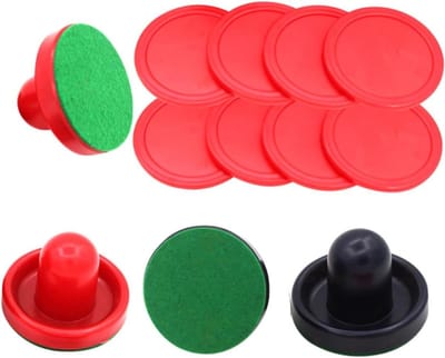 Air Hockey Set - Tafelspel Accessoires - Spelplezier Verhogen - Slijtvast Kunsthars - 76mm Pucks - Rood Donkerblauw