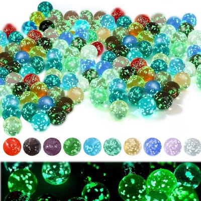 Glow in the Dark Glazen Knikkers, 1.6 cm, Set van 30, Kleurrijk, voor DIY en Decoratie