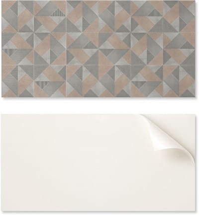 Decoratief zelfklevend vinyl wandpaneel 100x50 cm met geometrisch driehoekspatroon