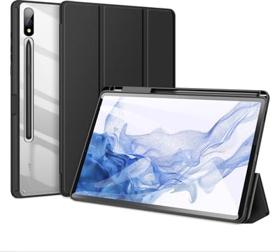 Dux Ducis - Tablet hoes geschikt voor Samsung Galaxy Tab S9 Plus/S9 FE Plus (2023) - Toby Series - Auto Sleep/Wake functie - Tri-Fold Book Case - Zwart
