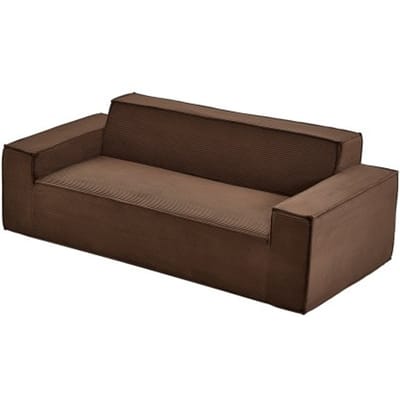 VEVOR moderne corduroy bank (211 cm) met diepe zittingen, wolkenbank met brede armleuningen, zachte bank, loungestoel, relaxstoel, ideaal voor woonkamer, slaapkamer, appartement, kantoor, vloerbank bruin