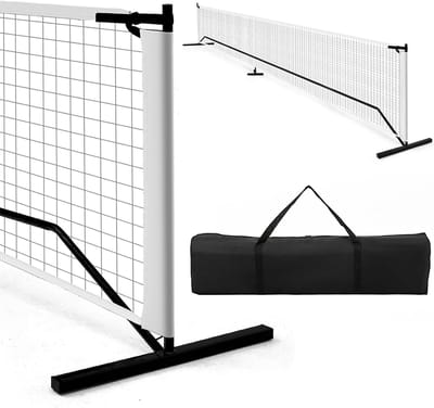 Draagbaar Tennisnet - Pickleball Net Oefennet - Sporten Buiten - Officiële Afmetingen - 22 voet Breed - Wit