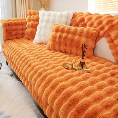 Pluche bankkussen Winter verdikt fleecekussen Antislip bankhoes Drie zitplaatsen Eén imperiale concubine hoes Handdoek 70*90