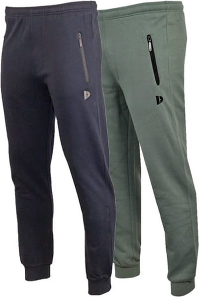 2-Pack Donnay - Joggingbroek met elastiek (Jack) - Sportbroek - Heren - Navy/Jungle green (547) - maat XXL