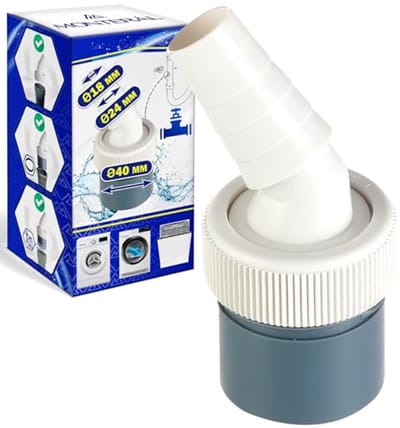 Aansluiting voor Afvalpijp voor Wasmachine en Vaatwasser - Ø 18-24 mm met DN40 Afvoerslang Splitter