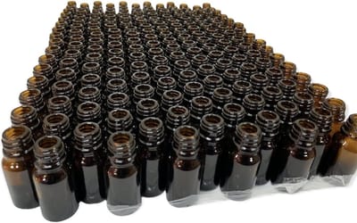 195x Flesjes 10ml Bruinglas - Tray - Lege flesjes Amber 10ml - Leeg Flesje Glas