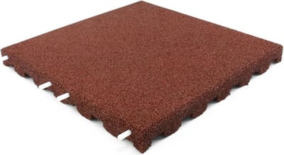 Rubbermagazijn - Rubberen tegel voor speelplaats - 4 stuks - Per 1 m² - rood - 50x50x7cm (incl.pennen)