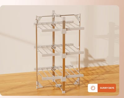 FurnStar - Droogrek K130 - Elektrische droogrek - Verwarmde Wasrek - ‎Droogrek met Verwarming - 59.5 x 62 x 110 cm - Grijs
