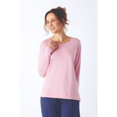 Premium dames lounge shirt lichtroze Hajo - Roze - Maat - 40/42