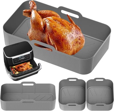 Herbruikbare Silicone Liner Set voor Airfryer, 3 Stuks, Voedselveilige en Antiaanbak Bakmatten, Geschikt voor Vaatwasser en Vetvrij Gebruik