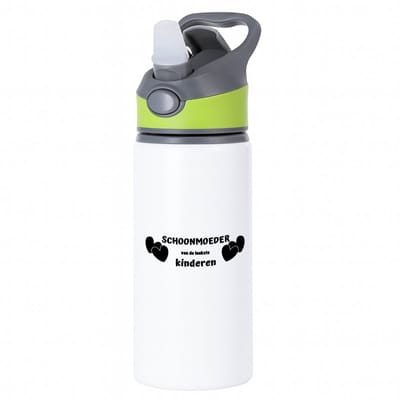 Hacebo® - schoonmoeder van de leukste kinderen waterfles met rietje groen - Schoonmoeder - de leukste schoonmoeder - Moeder cadeautjes - moederdag - verjaardag - geschenk - kado - water fles - 650ML