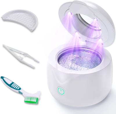 Ultrasone Reiniger - Sieraden Reiniger - Tandheelkundige Hulpmiddelen - 45000 Hz Kracht - 200 ml - Wit
