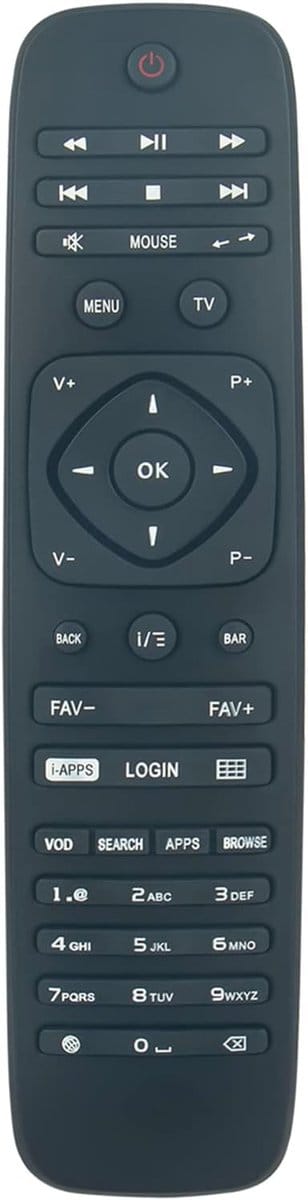 Vervangende Afstandsbediening - Universele Bediening - TV Bediening - Geen Installatie Nodig - 18 x 4 x 1 cm - Zwart
