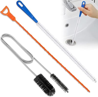 Set van 3 Spiralen voor Afvoerreiniging, Buizenreiniger, Afvoerborstel voor Keuken en Douche, Effectieve Oplossing voor Verstoppingen en Vuilafvoer