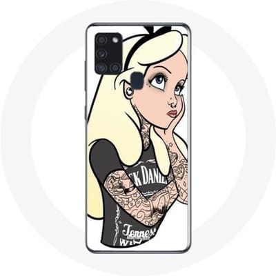 Coque - Maniacase - Galaxy A21S - Alice princesse tatouée - Souple - Protection synthétique