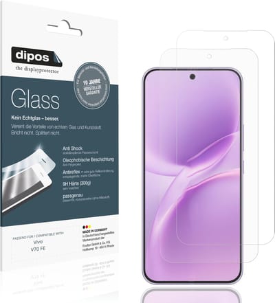 dipos – 2x Matte Pantserfolie geschikt voor Vivo V70 FE | 9H Screenprotector