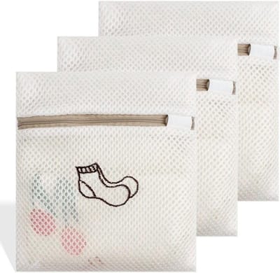 3-delige waszakken van gaas voor delicate kleding, lingerie en schoenen - 18 x 20 cm, ideaal voor reizen en wasmachinegebruik