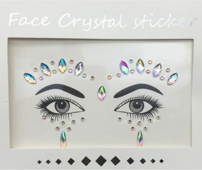 DW4Trading Gezichtsversiering - Gezichtsjuwelen - Tattoo Sticker - Face Jewels -  Festival - Decoratie Crystal 17