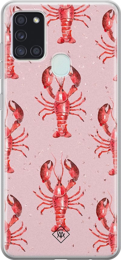 Casimoda® hoesje - Geschikt voor Samsung A21s - Lobster All The Way - Backcover - Siliconen/TPU - Geel