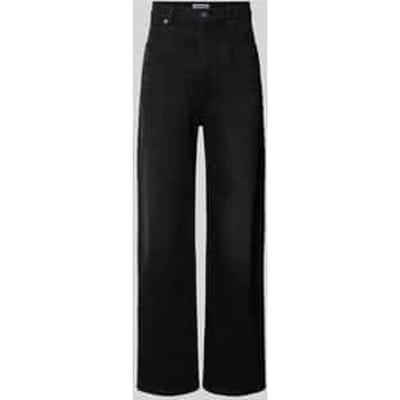 High waist baggy jeans met labelpatch