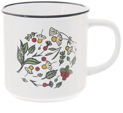 Grote Keramische Mok 650ml met Plantenmotief - Vaatwasserbestendig