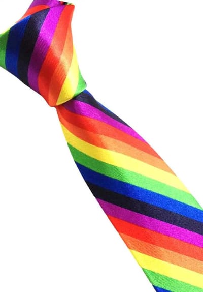Stropdas - Satijnen look - Smalle stropdas - Regenboog - Pride - Glanzend - Tie - Polyester - Accessoire - Chique stropdas - Feestelijke gelegenheden - Party outfit - Gestreept - Jonyx