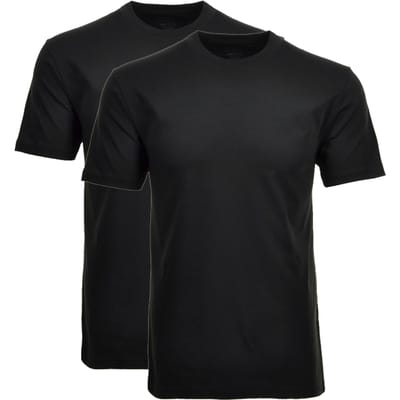 Ragman T-Shirt Uni Round Neck Single Jersey 2Pack Zwart / male