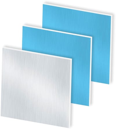 Aluminium Plaat - Metaal Vierkant - Doe-het-zelf Werk - Dubbelzijdig Beschermd - 80x80mm 2mm Dik - Zilver