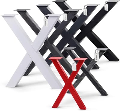 Tafelpoot X-vorm - Bureauonderstel Tafelonderstel - Meubels Maken - Gesloten Profielen 60x60mm - 80x72 cm - Ruw Gelakt Staal