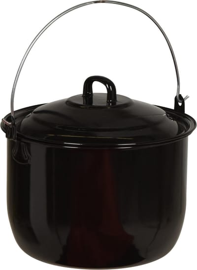Ambiance Emaille Pan Met Deksel Voor Bbq Ø 24 Cm 6,7 Liter Zwart