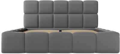 Vente-unique Bed met opbergruimte stof grijs 140 x 190 cm