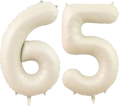 Cijfer Ballonnen Ballon Cijfer 65 Verjaardag Versiering Feest Helium Ballonnen Cijferballon Folieballon Wit Xl Formaat