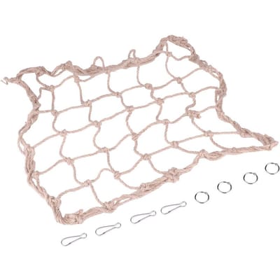 Jouets pour Oiseaux Perroquets Corde de Chanvre Grand Filet d'Escalade Fournitures pour Perroquets avec Crochets white