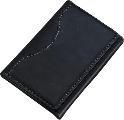Trifold Magnetic Phone Wallet van PU Leer – Zwart – Kaarthouder Portemonnee voor Smartphone – Magnetische Card Bag met Meerdere Vakken, Slank en Stijlvol Design