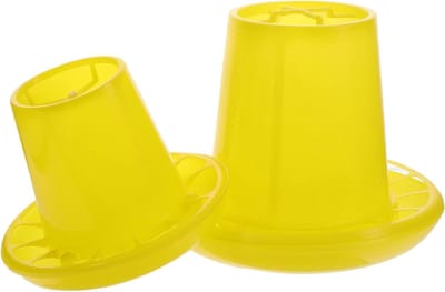Voerbakken Kippen - Voederbak Pluimvee - Voeren van Kippen - Anti-spat Ontwerp - 2 stuks - Geel