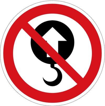 Niet hijsen verbodsbord | gecoat dibond materiaal | 10 cm