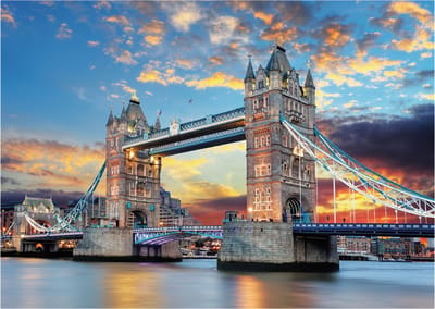 St. Helens Home & Garden Tower Brigde at Sunset - Legpuzzel - 1000 stukjes - 50,8 x 68,6 cm - Tower Bridge in Londen tijdens zonsondergang