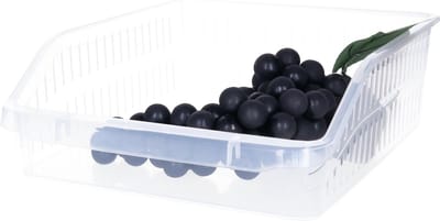 B-Home Koelkast/keuken organiser open mand - transparant - kunststof - 30 x 25 x 9 cm